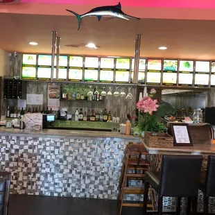 a view of the dining area