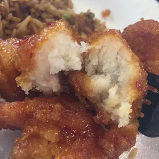 Asked for white meat, even though the chicken had a little more breading than I would like, it was fine.