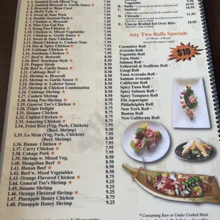 menu