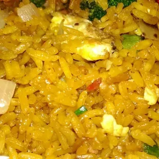 The fried rice up close.