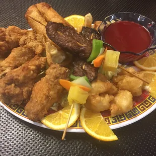 a plate of fried food