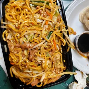 Beef lo mein with the most tender beef I have had at a Chinese restaurant in years.b