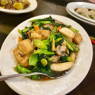 a plate of food on a table