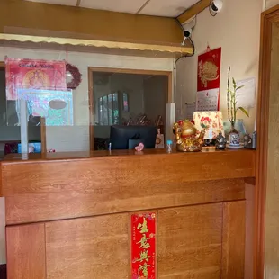 the front desk of a chinese restaurant