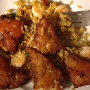 Shrimp toast n shrimp fried rice yum