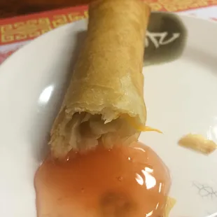 Spring roll piping hot!