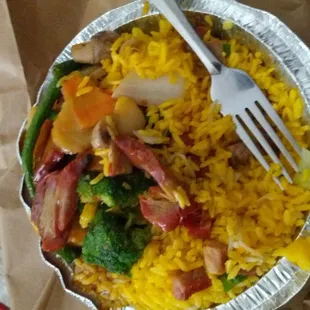 Mixed veggie pork fried rice