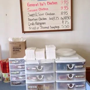 Carryout condiment station.