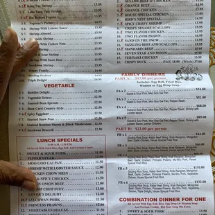 New menu prices