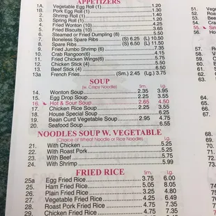 menu