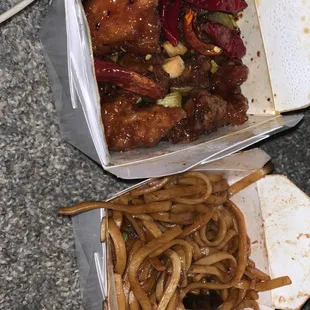 General tso w/noodles.