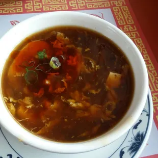 Note the pool of hot chili oil on the soup. Om nom nom!