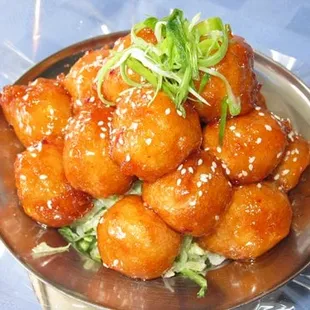 a plate of fried food