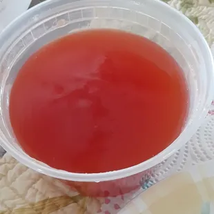 Sweet and Sour Sauce for Pork. No pineapple, carrots, etc.:( But still tasty.