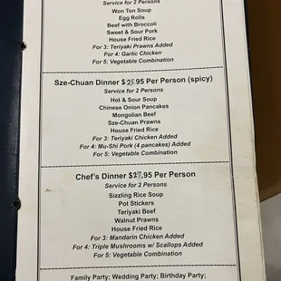 1/28/25 Menu.