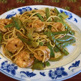 Thai curry shrimp noodles