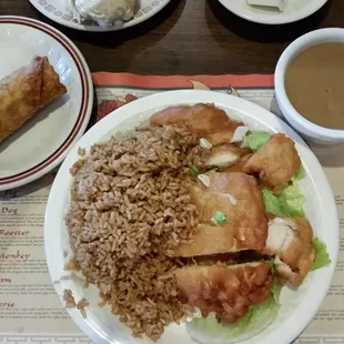 Almond Boneless Chicken with sauce on the side