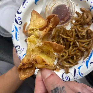Empty crab Rangoon and this is the saddest I&apos;ve ever seen.