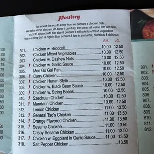 menu