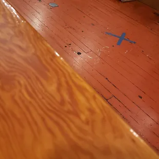 a cross on the floor