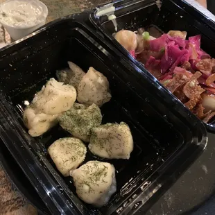 Potato dumplings and khan dumplings