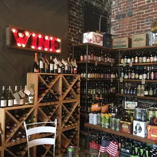 a display of bottles