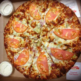 Artichoke Chicken Pizza (Ranch Sauce Base)