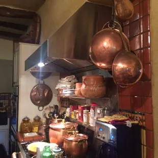 The owners even let us peep the working kitchen, all in copper pan glory