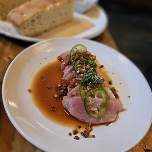 two plates of food on a table