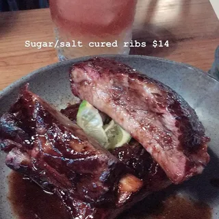 Sugar, and Salted Cured Ribs