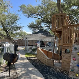 Playground, bbq and gazebo