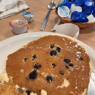  a pancake with blueberries on it