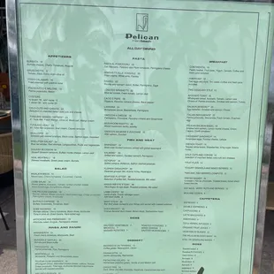 menu