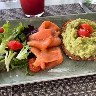 Avocado Toast with smoked salmon.