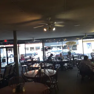 the interior of a cafe