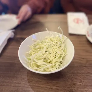 Complimentary cabbage salad