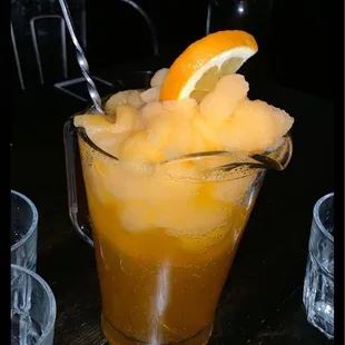 a glass of orange juice