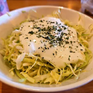 Complimentary cabbage salad!
