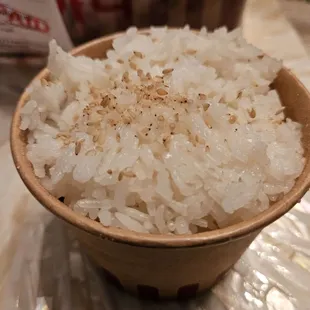 fluffy hot and fresh rice.