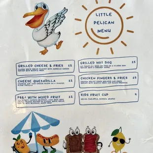 Children&apos;s menu.