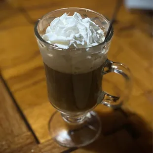 Irish Coffee, warm, stout and Amazingly Delicious!!