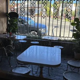 Patio table in front of the restaurant.