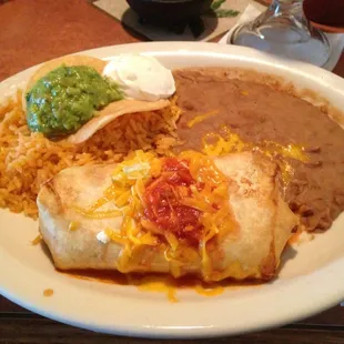 Chimichanga with rice and beans