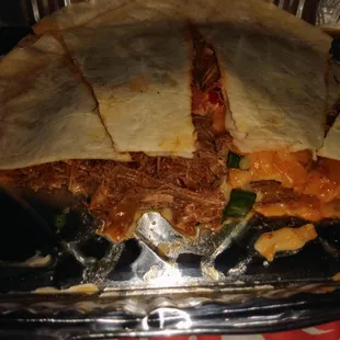 This shows all the meat that came on the vegetarian order