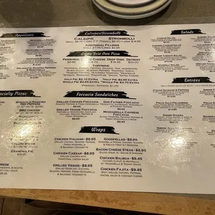the menu