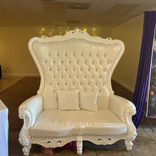 All white throne sofa available