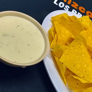 Chips and cheese dip.