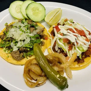 Traditional street style Tacos or supreme style.