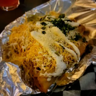 Shredded beef rolled tacos