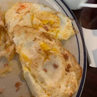 Eggs over cooked